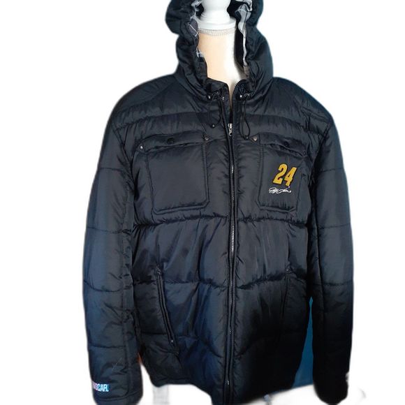 NASCAR Jeff Gordon Hendrick Motorsports Black Hooded Coat Jacket - SZ XXL - Picture 1 of 13
